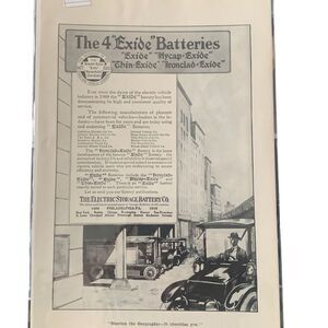Vintage 1916 Exide Batteries The 4 Exide Batteries Ad Advertisement